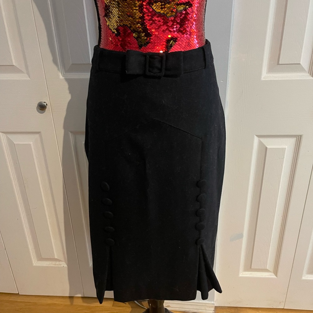 Dark charcoal grey wool skirt